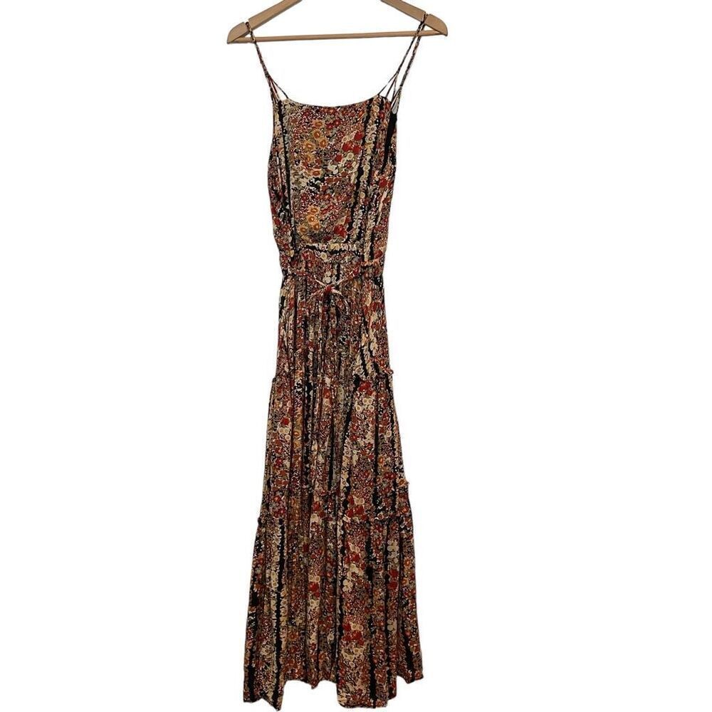 Free People Valerie Tiered Open Back Spaghetti Strap Floral Maxi Dress Size XS - Picture 4 of 11